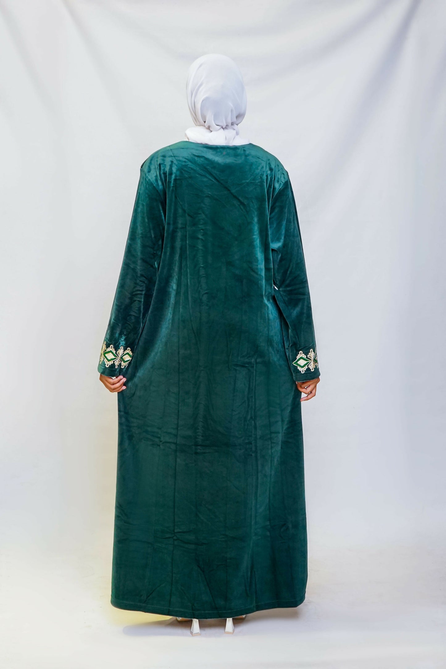 Emerald Velvet Jeweled Kaftan