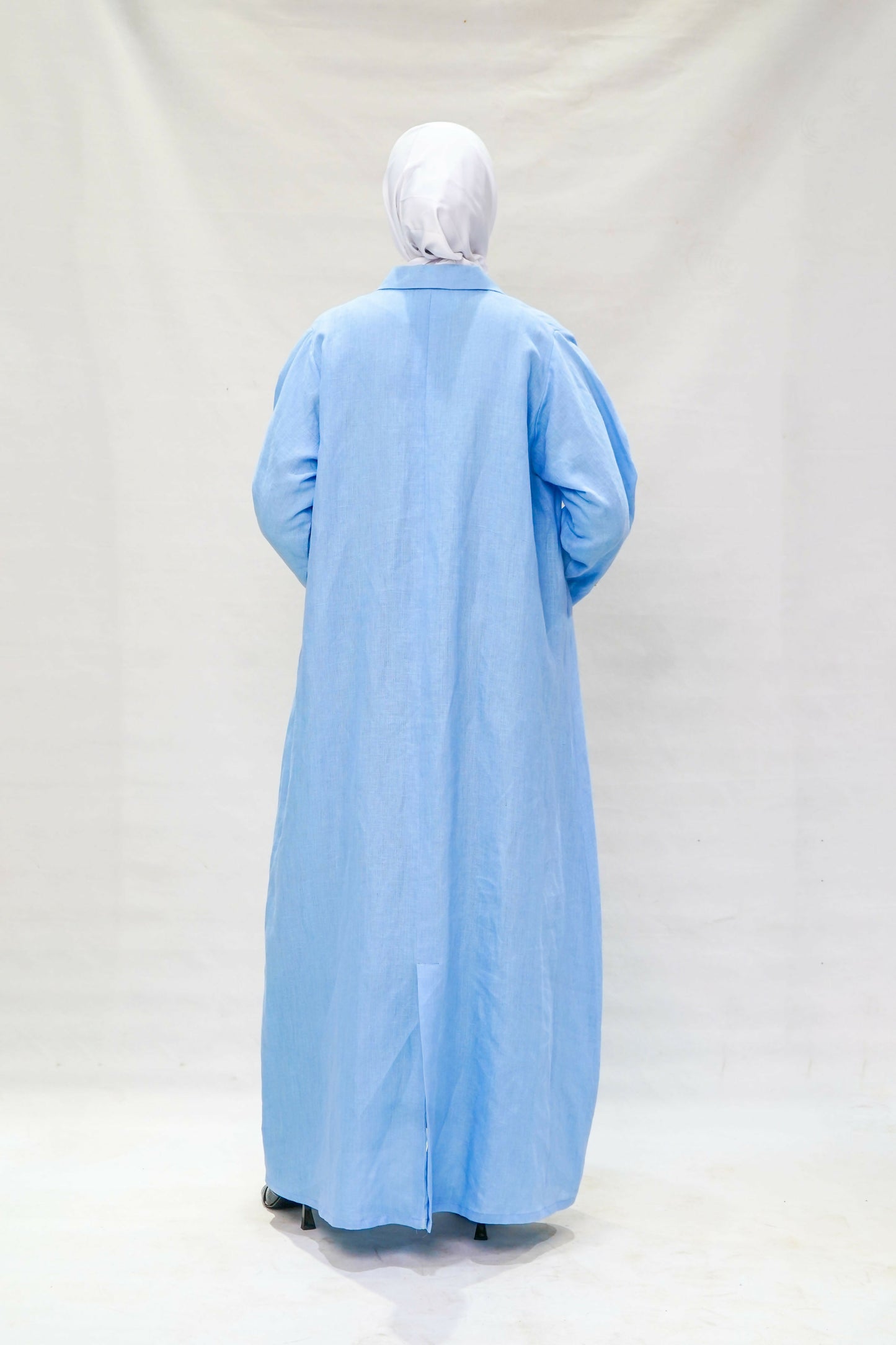 Azure Breeze Linen-Touch Abaya