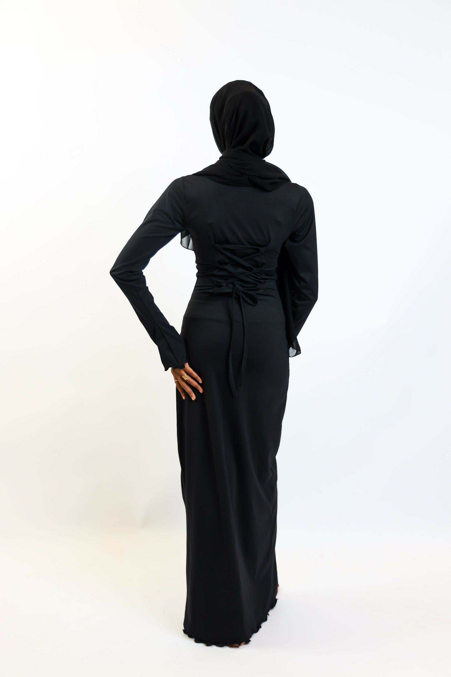 Obsidian Sleek-Fit Maxi Dress