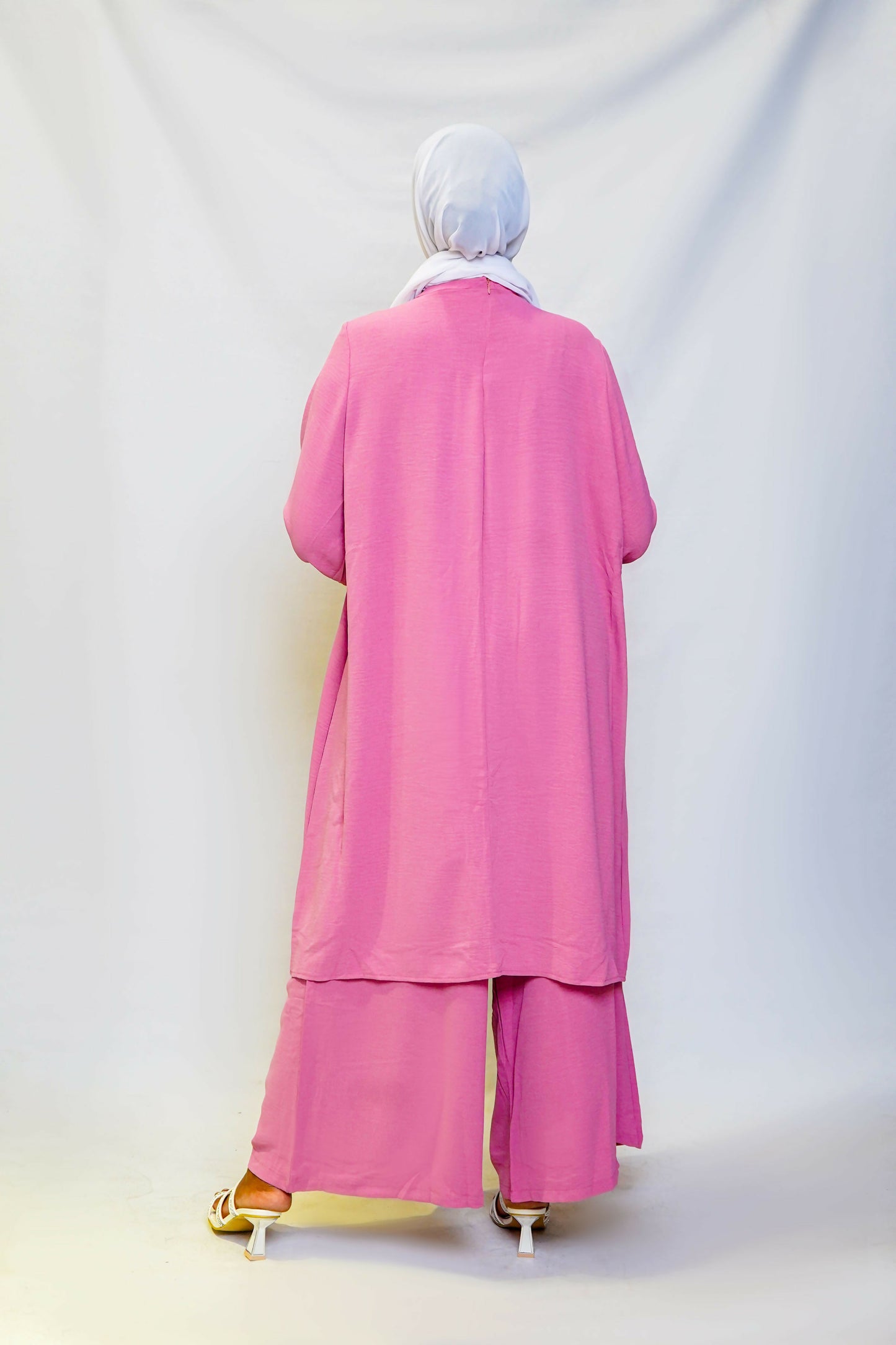 Dusty Rose Flowing Tunic and Wide-Leg Set