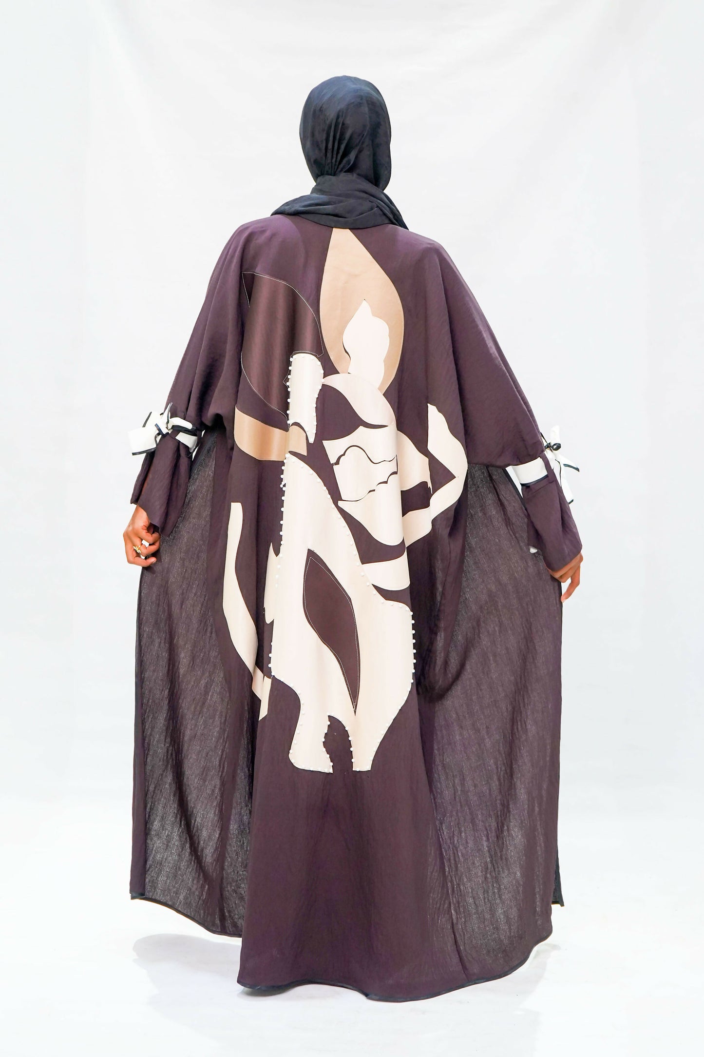 Mocha Abstract Art Abaya