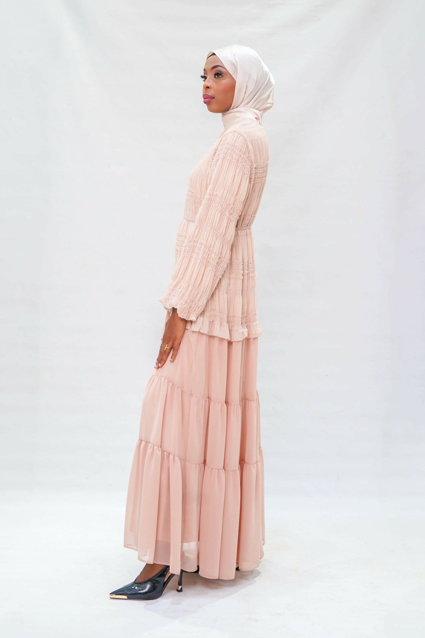 Blushing Peony Smocked Maxi Dress
