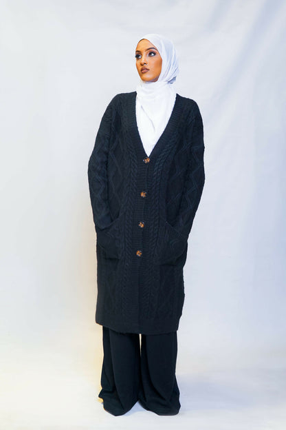 Cozy Cabin Knit Cardigan and Wide-Leg Pants Set