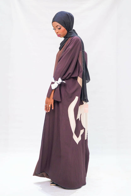 Mocha Abstract Art Abaya