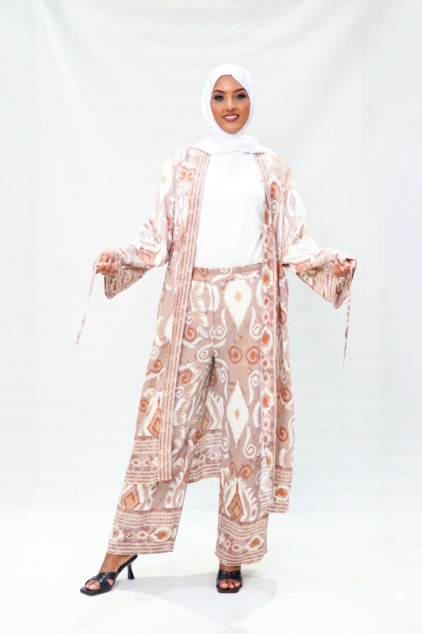 Desert Rose Ikat Kimono & Trouser Set