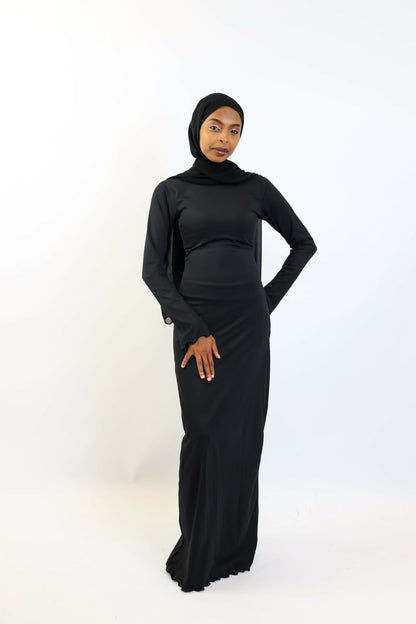 Obsidian Sleek-Fit Maxi Dress