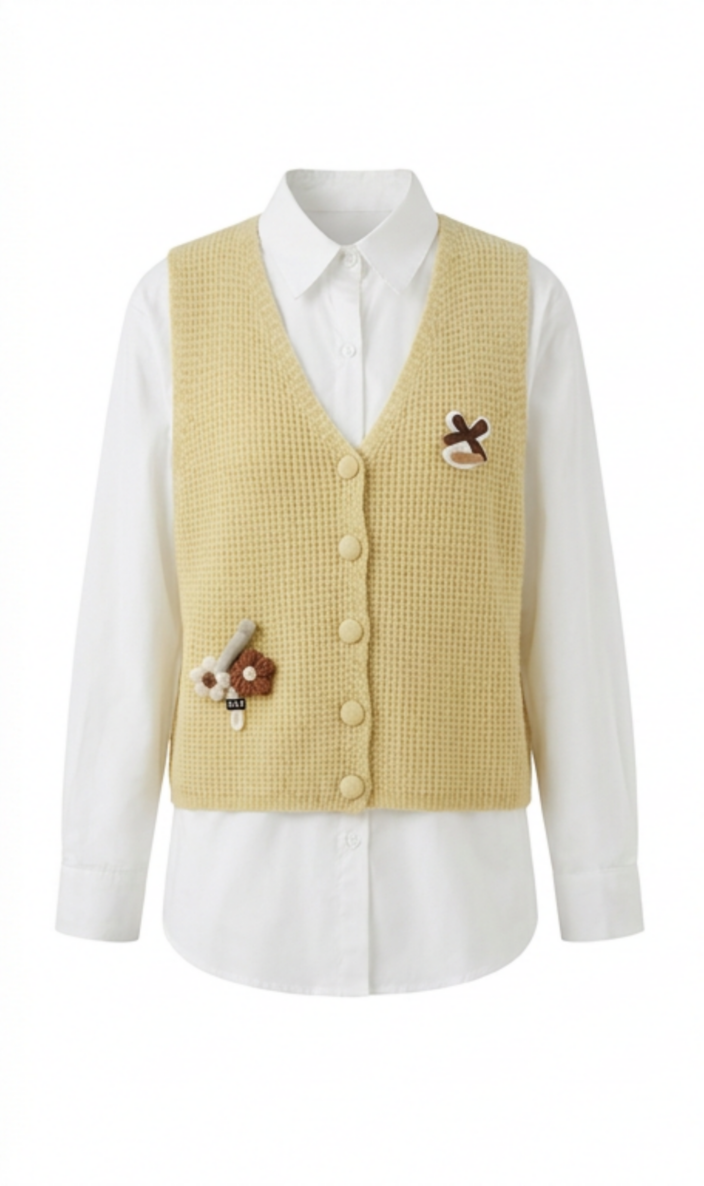 Sweetheart Bow-Tie Sweater Vest and Shirt Duo
