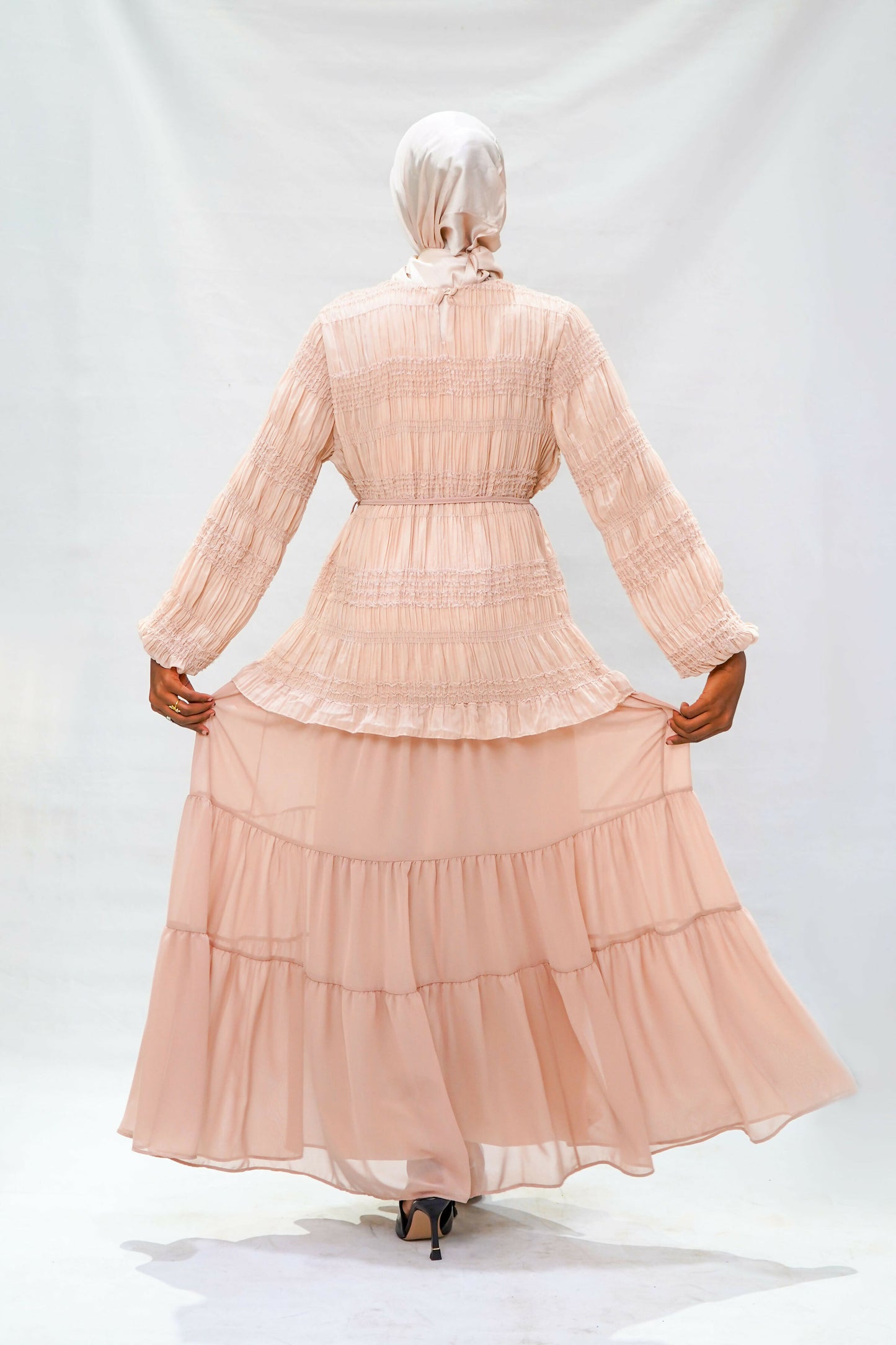 Blushing Peony Smocked Maxi Dress