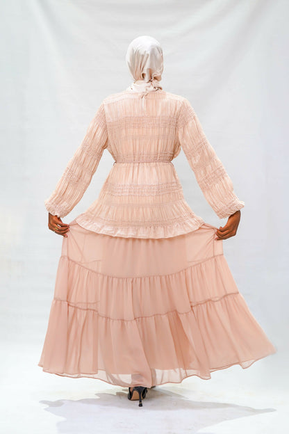 Blushing Peony Smocked Maxi Dress