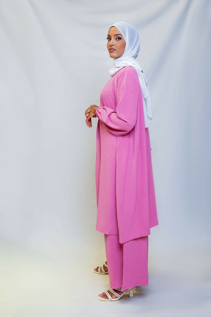 Dusty Rose Flowing Tunic and Wide-Leg Set