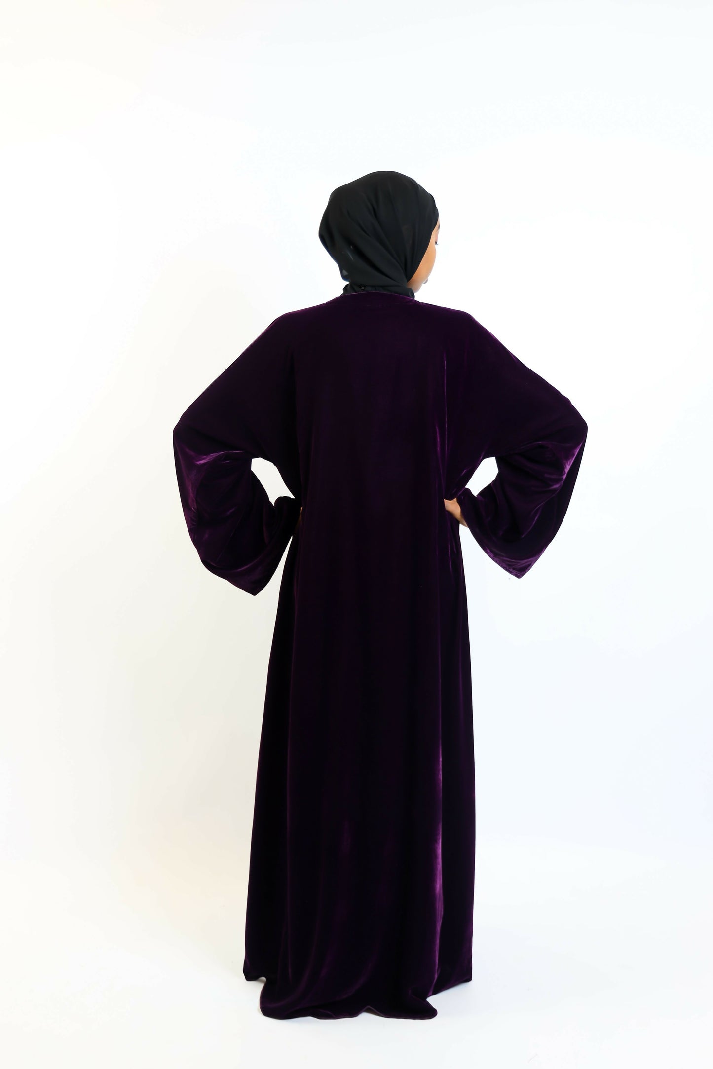 Majestic Purple Plush Velvet Abaya