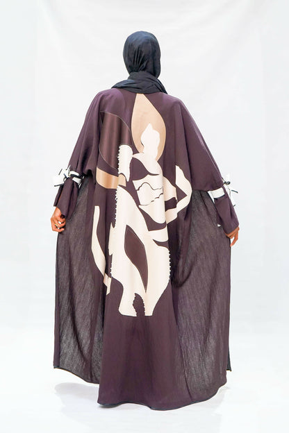 Mocha Abstract Art Abaya