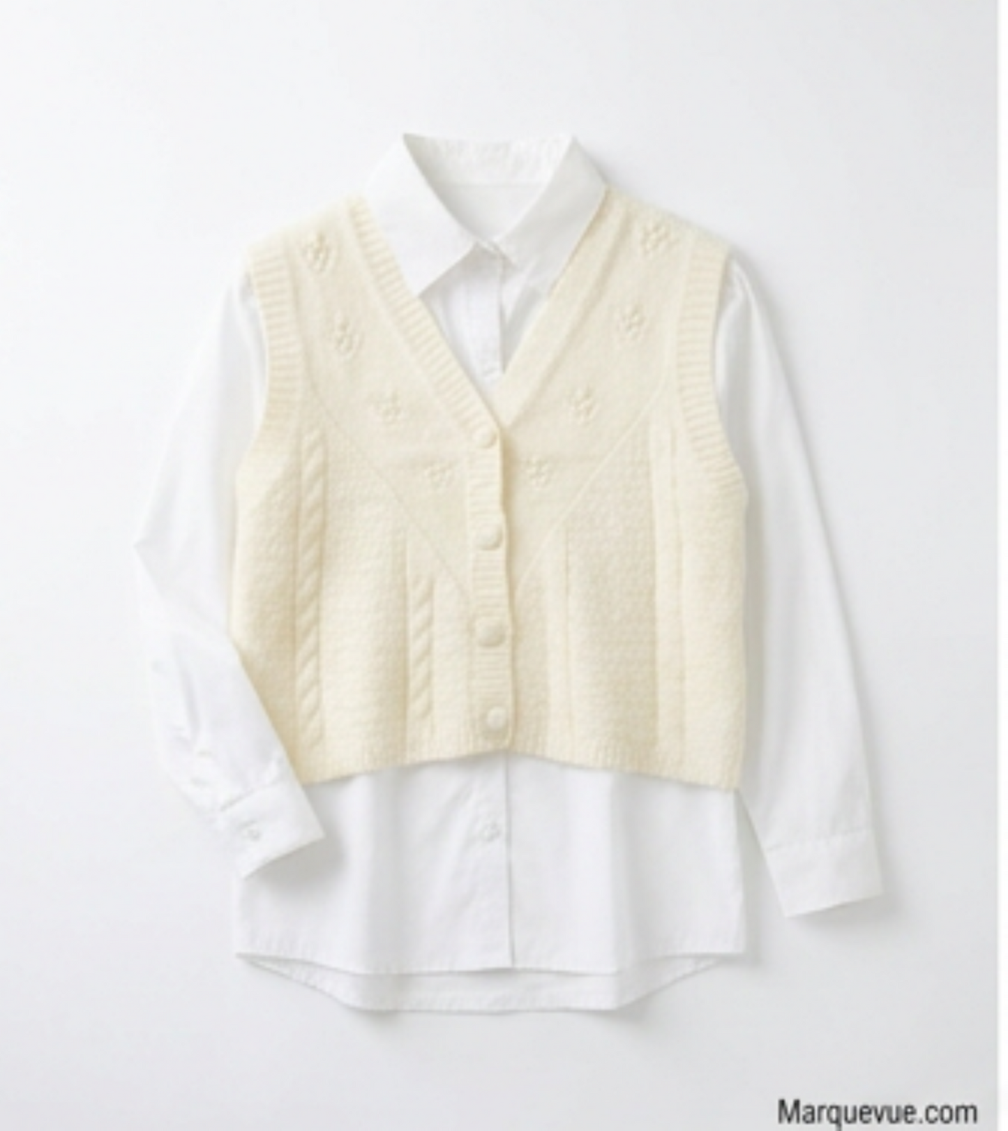 Sweetheart Bow-Tie Sweater Vest and Shirt Duo