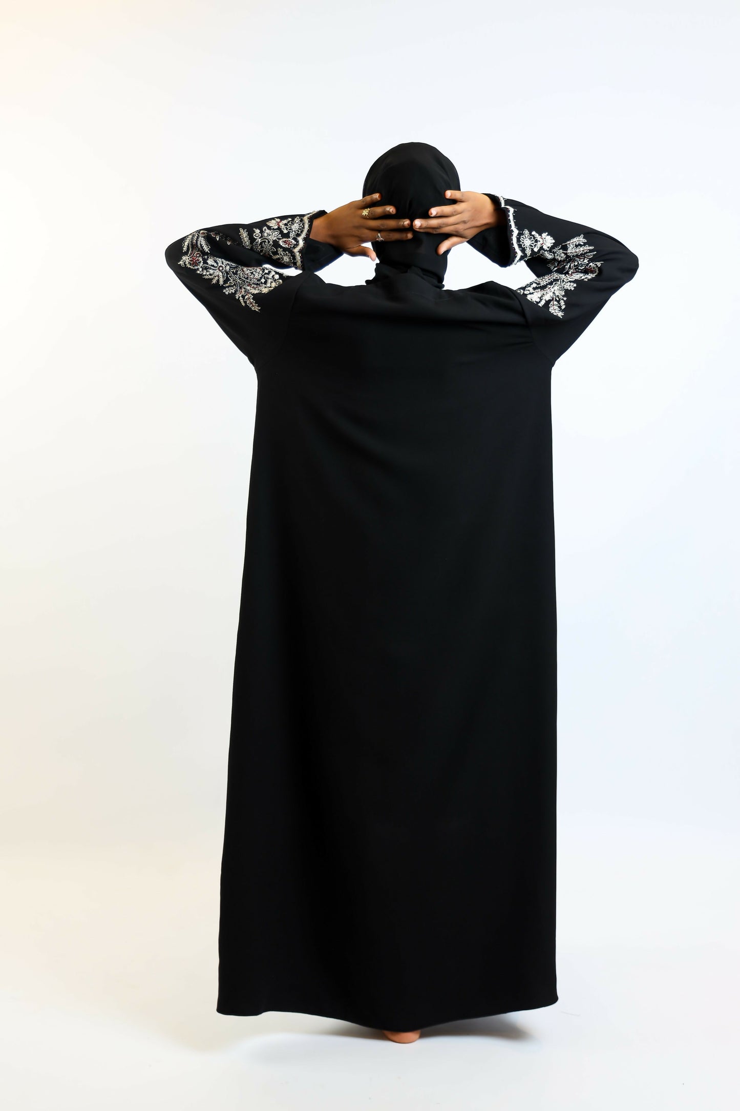 Forest Silk-Organza Bishop Abaya