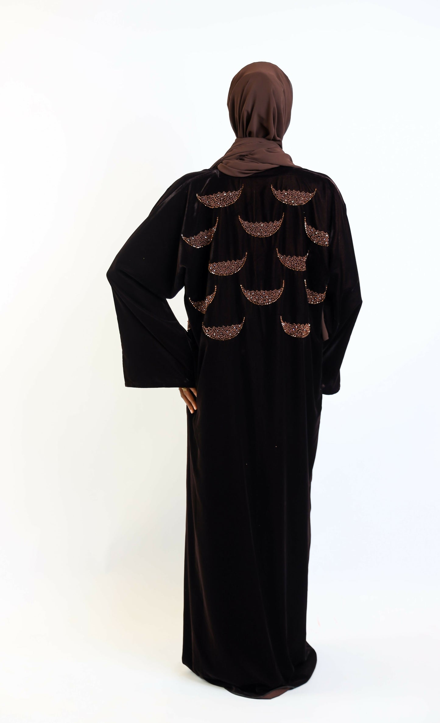 Mahogany Luxe Plush Velvet Abaya