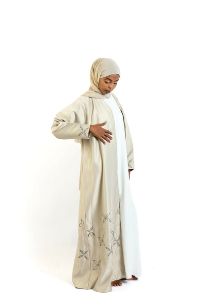 Emerald Majesty Silk-Organza Abaya
