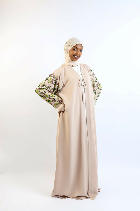Sandstone Garden Hand-Beaded Abaya
