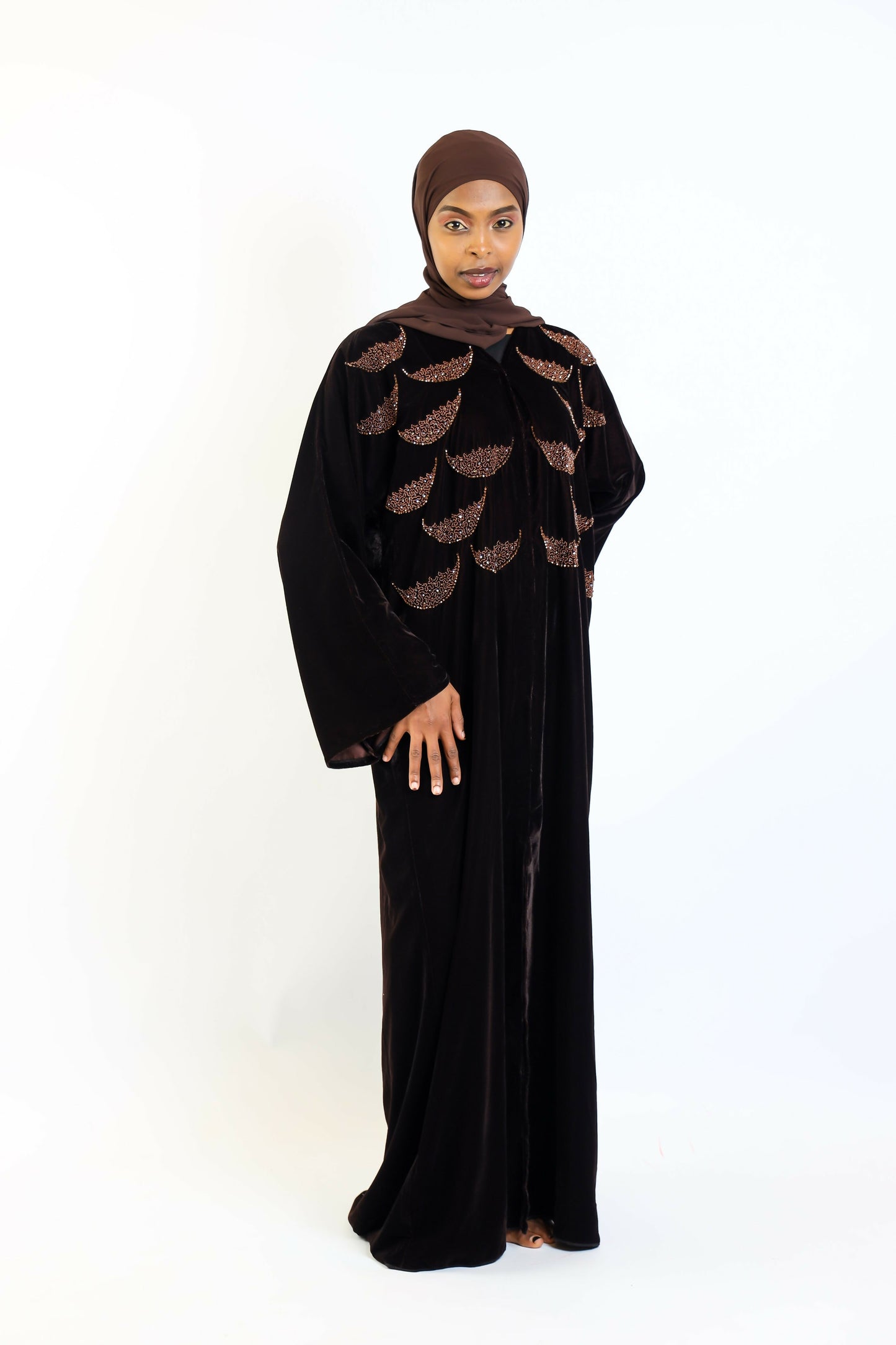 Mahogany Luxe Plush Velvet Abaya